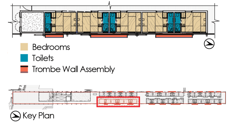 Figure 9 Placement of the Trombe Wall in the Bridge